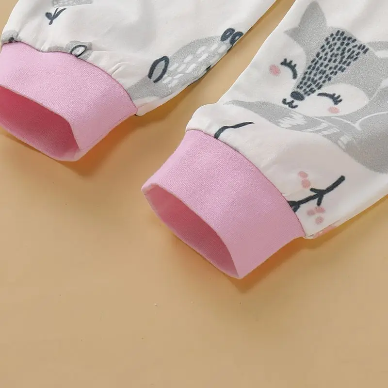 Leisure Baby Set Three Piece Long Sleeve Trousers Hairband Girls Fashion Cartoon Print Sweater Pants Spring Autumn For Girl