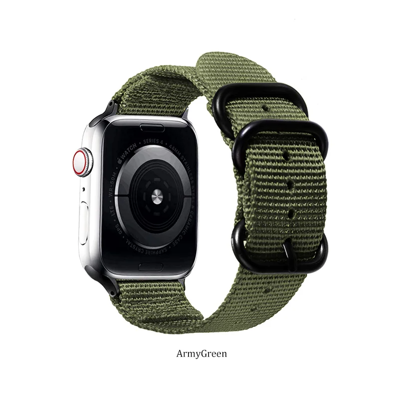 Для Apple watch, версии нейлоновый браслет 3/2/1 серии, спортивный браслет, 42 мм, 38 мм, наручных часов iWatch, браслет - Цвет ремешка: Army green