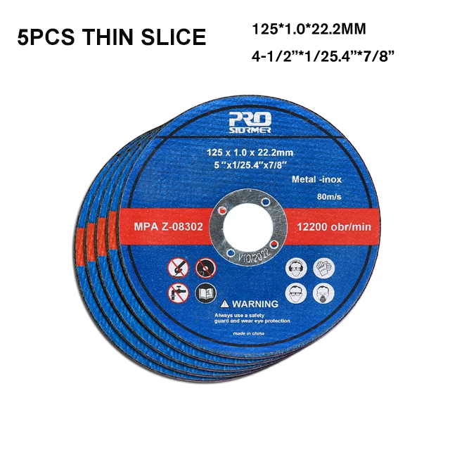 PROSTORMER 1mm/3mm 115mm/125MM Grinding Wheel Slice 5 Pieces Suitable for 20V Cordless Electric Angle Grinder
