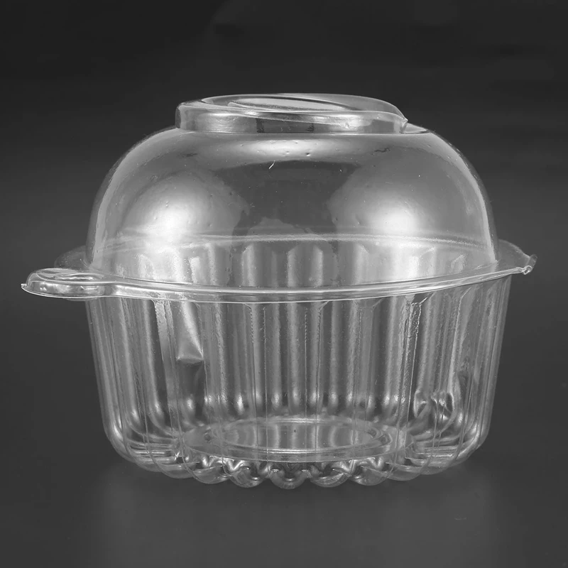 

50 x Single Plastic Clear Cupcake Holder / Cake Container Dome Muffin Carrier