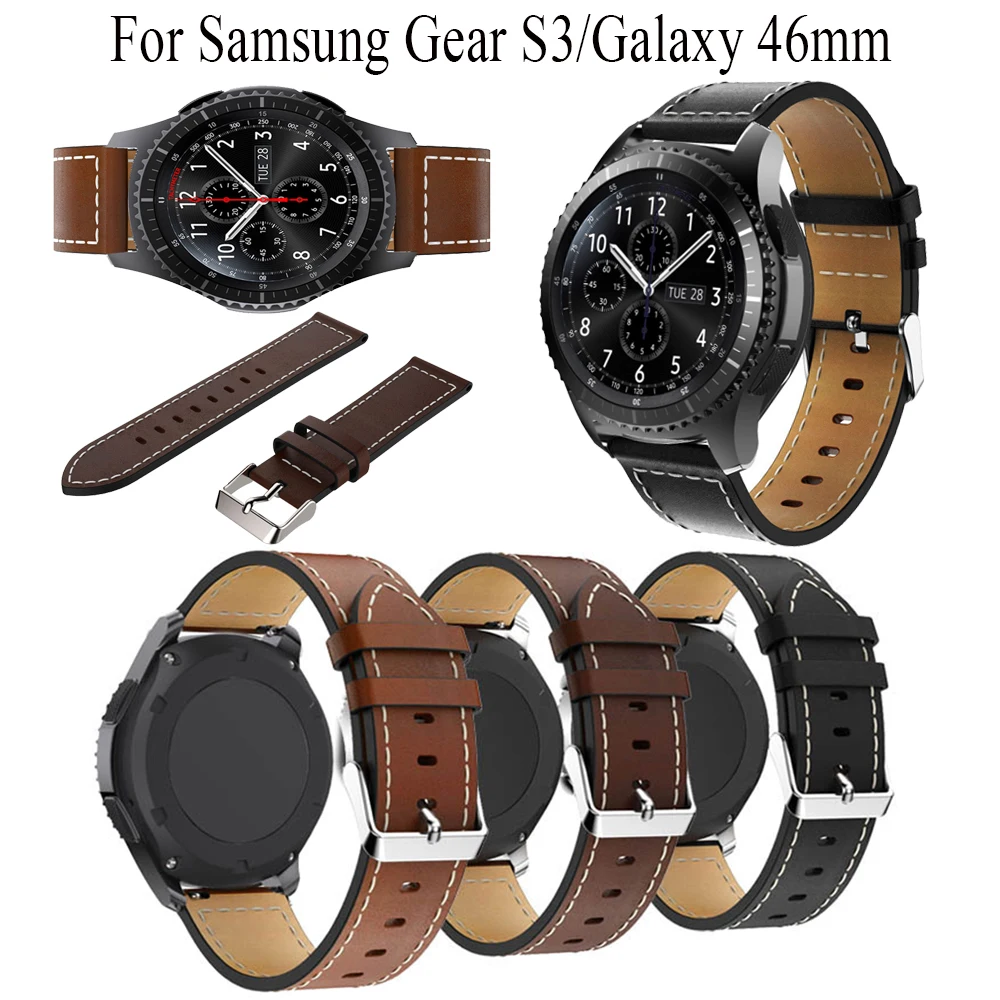 

22mm Genuine Leather Strap For Huawei Watch GT Bracelet Watch Strap for Samsung Gear S3 Frontier/Classic Watchband Belt Bracelet