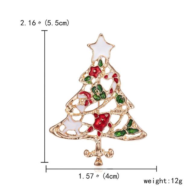 Christmas Tree Brooches for Women Rhinestone Inlay Fashion Jewelry Festival Brooch Pins Good Gift Winter Coat Cap Brooch Pin
