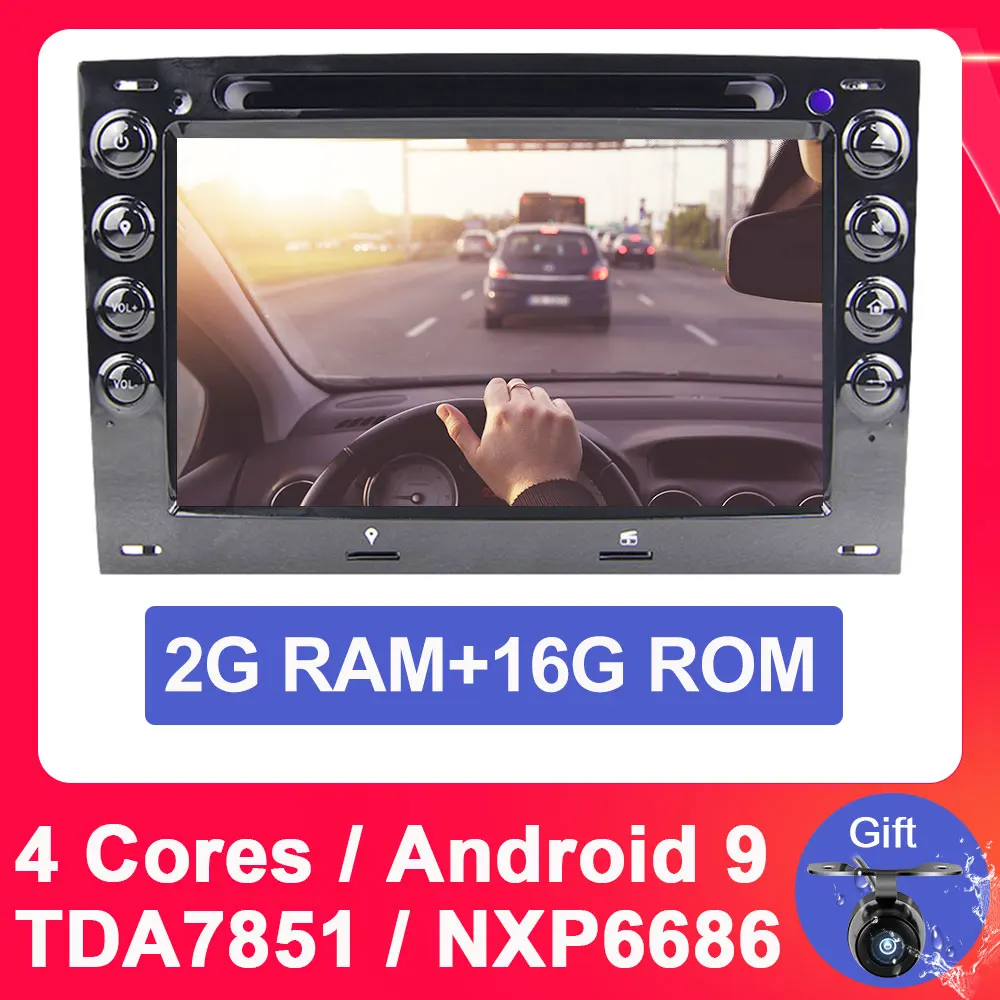 PX3 2G 16G Eunavi 2 din Android 9 автомобильный dvd-плеер для Renault Megane 2 ii 2006 2007 2008 2009 2010 радио gps navi мультимедиа DSP - Цвет: PX3 2G 16G