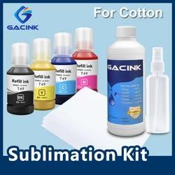 Kit d'encre à Sublimation T49 49, pour T shirt en coton avec revêtement A4, pour Epson F170 F150 F160 F500 F550 F570 F530 T3170X 