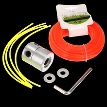 1 Set Universal Aluminum Double Head Thread Trimmer Head Brush Cutter + 15m 3mm Nylon Trimmer Line + Wrench + Washer Kit