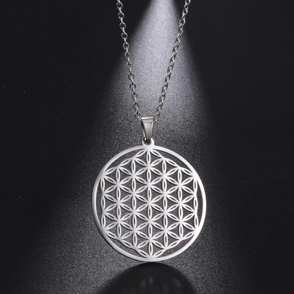 Чакра цветок жизни ожерелье из нержавеющей стали чокер Мандала для мужчин женщин