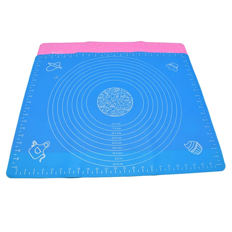 

50 Cm * 40 Cm Large Size Food Grade Silicone Dough Kneading Mat Fondant Cake Biscuit Baking Mat Bakery Measuring Pad