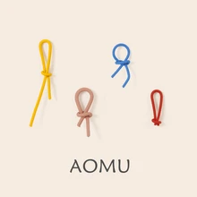 AOMU-pendientes de Metal minimalistas para mujer y niña, 2020 S925, novedad, línea curva, pintura en aerosol, joyería