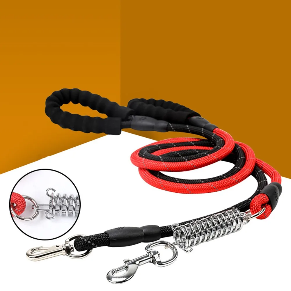 Practical Dog Leash Reflective Comfort Pet Lead Spring Explosion-proof Round Rope Nylon Leashes Traction For Medium Large Dogs