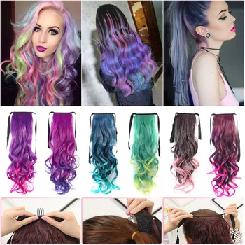 

New Dip Ombre Wrap Around Ponytail Clip in Hair Extensions All Color Style
