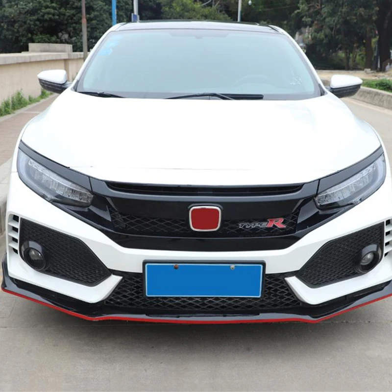 Блестящий черный передний капот сетка-занавес решетка для Honda Civic, 16, 17, 18, из высококачественного АБС гоночные решетки TypeR civic автозапчасти