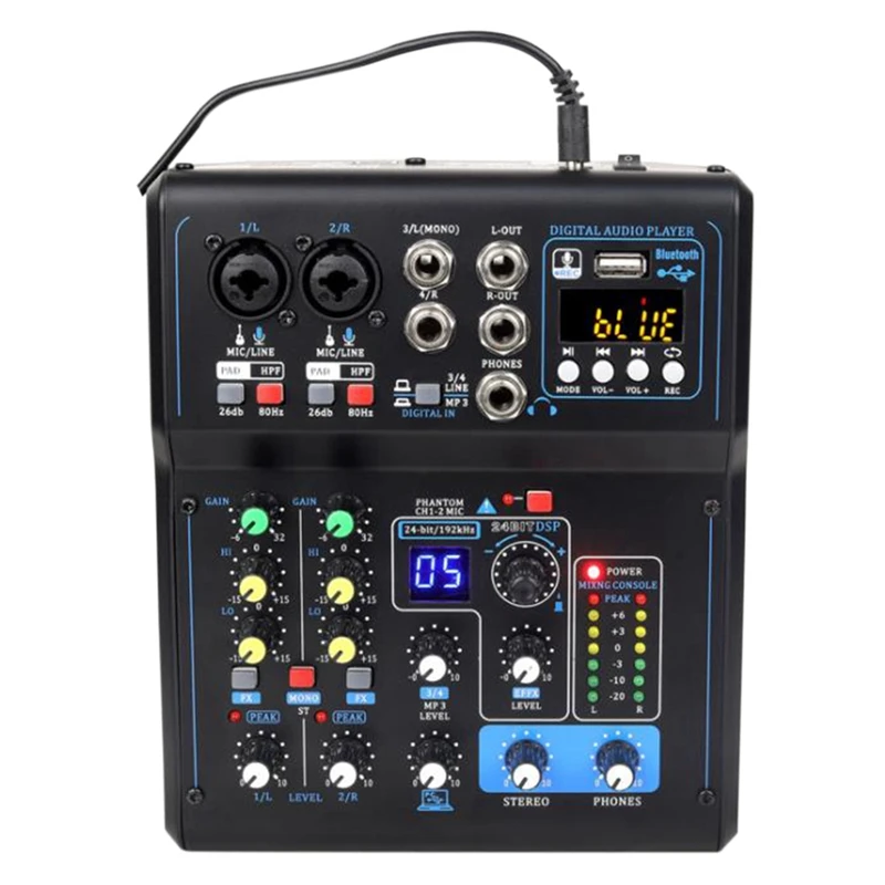192KHz Mixer Sound Card Audio Board Console Desk System Interface USB Bluetooth 48V Power Stereo (Us Plug) | Компьютеры и офис
