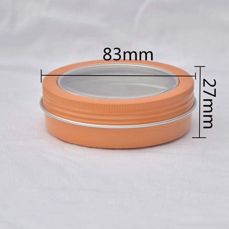 

50 шт. 100 г оранжевая алюминиевая банка пустой Косметический бальзам для губ жестяная бутылка для лосьона контейнер для крема Бесплатная доставка