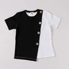 Kids clothes t shirt baby girls and boys clothes round neck short sleeves fashion children t-shirt ribbed contract patched color ► Photo 1/6