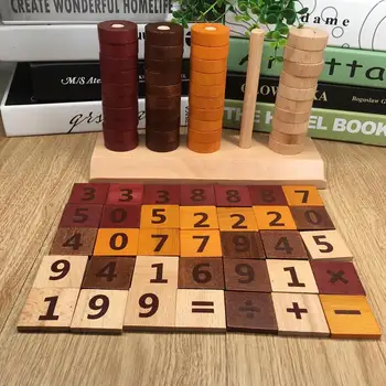 

Wooden Stacking Counting Rings Block Math Arithmetic Learning Education Kids Toy Puzzle Game New