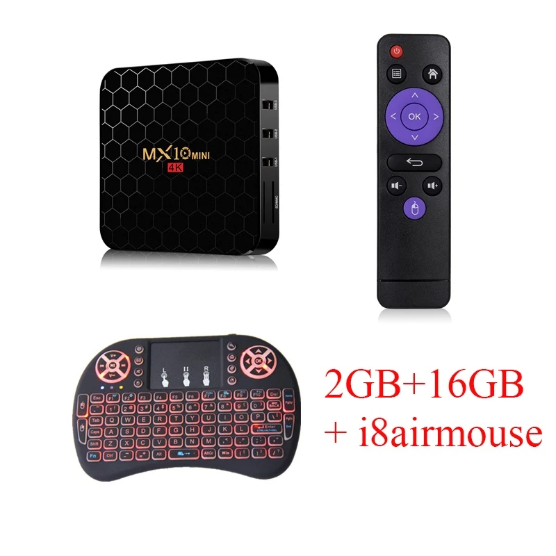 XGODY MX10 Мини ТВ коробка Android 9,0 с Google Assistant четырехъядерный Allwinner H3 Smart tv Box - Цвет: 2G16G airmouse