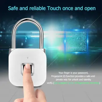 

USB Fingerprint Lock Zinc Alloy 3.7V Rechargeable Electronic Padlock Home Office Keyless Waterproof Smart Door Hardware