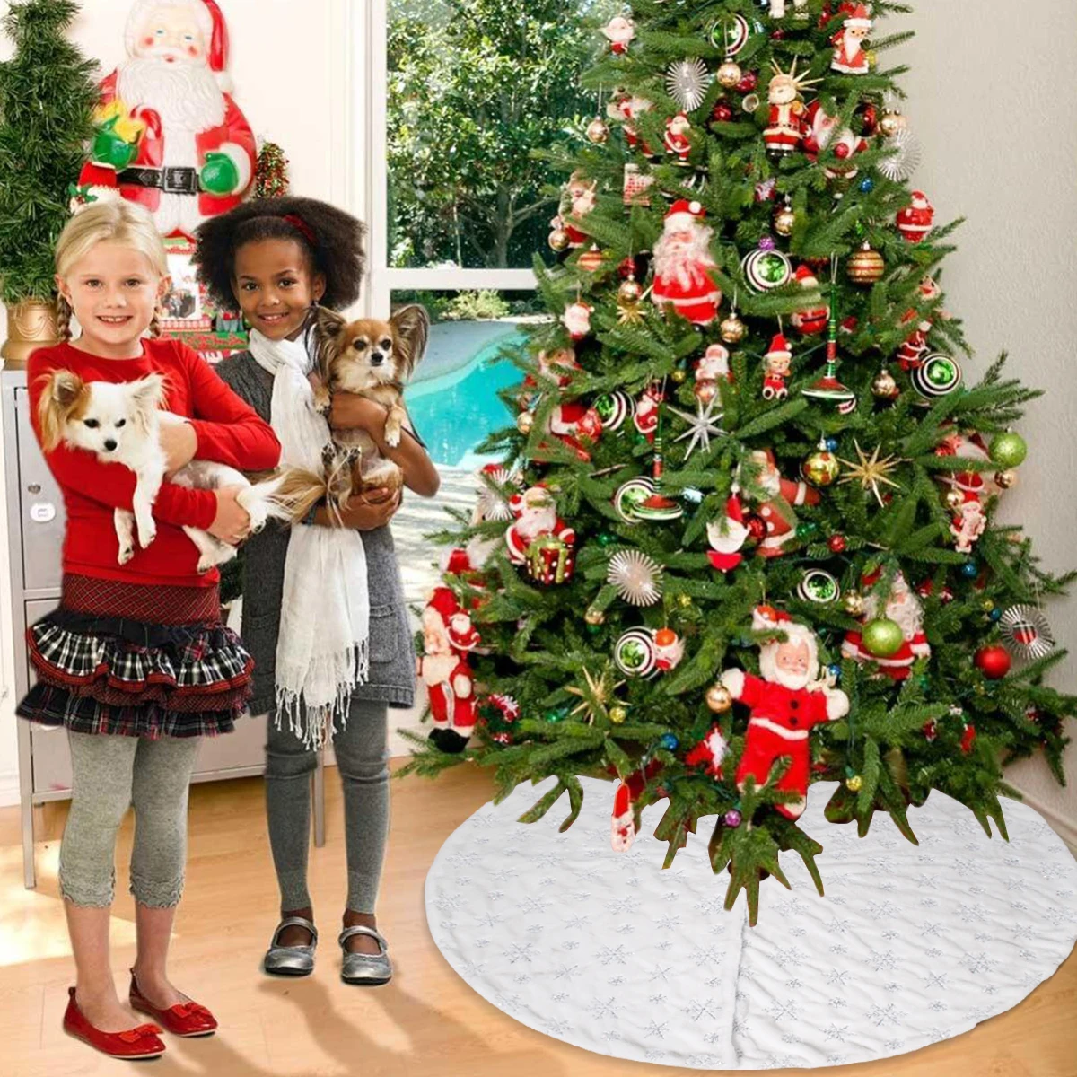 Рождественская елка юбки рождественские украшения для дома Navidad новогодние подарки рождественские украшения для рождественской елки Deco Noel