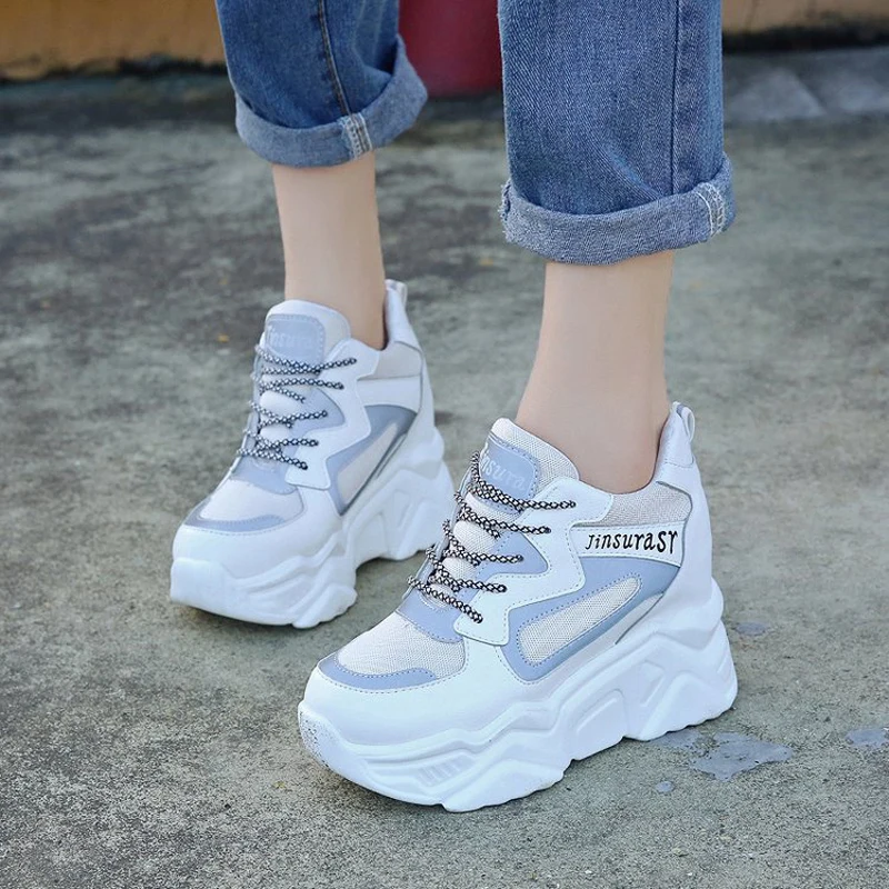 E TOY WORD Women Sneakers 2019 New Autumn Platform Shoes Breathable Height Increaseing Casual Shoes Women's Fashion Daddy shoes