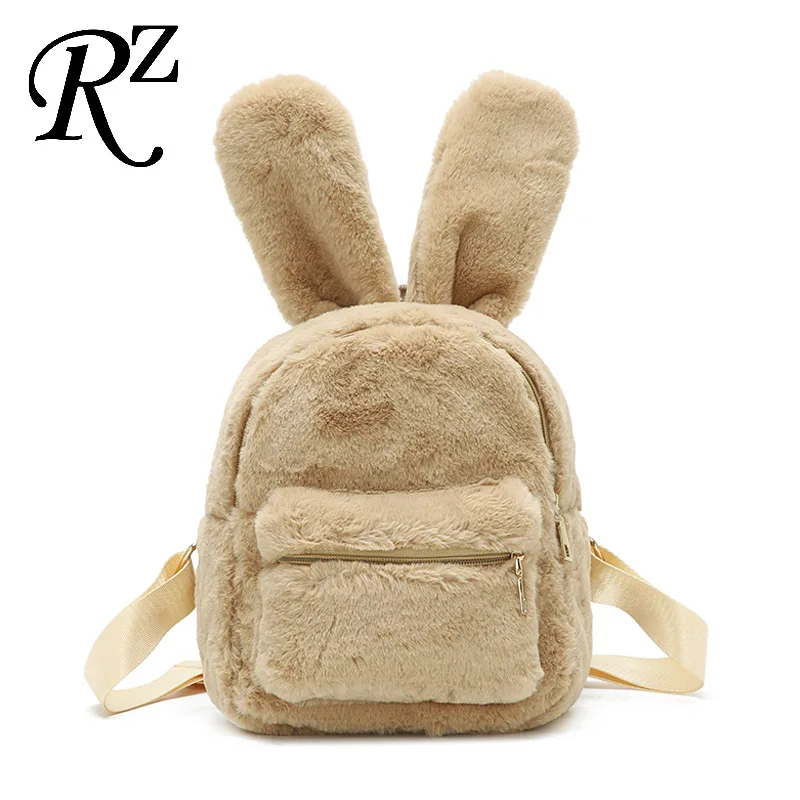

Rabbit Ears Plush Women Backpack Faux Fur Winter Bags For Women 3D Cartoon Animal Shoulders Bag Cute Kid Bag Mini Girl Backpacks