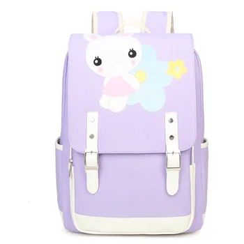 

Girls School Backpack 2 Sizes Multifunction Large Capacity for Student Teenager Schoolbag Waterproof Polyester Shoulder Backpack
