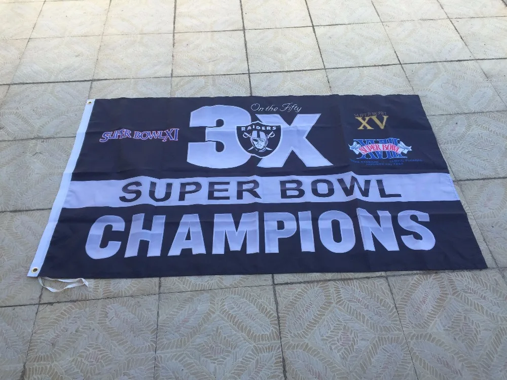 3ft x 5ft 3 x5ft 3x Oakland Raiders Супер bpwl чемпионов с принтов в виде флажков баннер, флаг из полиэстера Размеры 150*90 см
