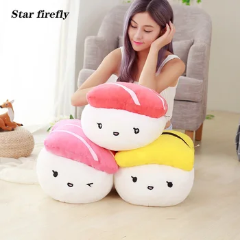 

Simulated food pillow Japanese tuna sushi Plush toy Decoration Japan salmon tuna sushi funny toy gifts