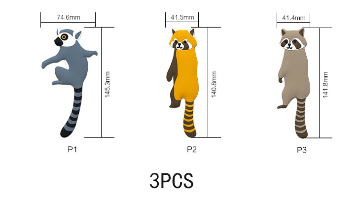 Креативный мультипликационный крюк для кошки, многоразовый настенный крючок для ванной, кухни, моющийся крепкий липкий крючок, сумка для ключей, милый крючок для хранения пальто - Цвет: 14(3PC)