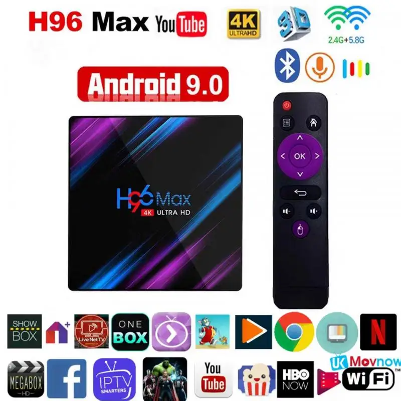 

H96 Max Quad Core H616 6K HD Smart TV Box Android 10.0 Double WIFI Wireless Network TV Set-top Box With Digital Display 2020