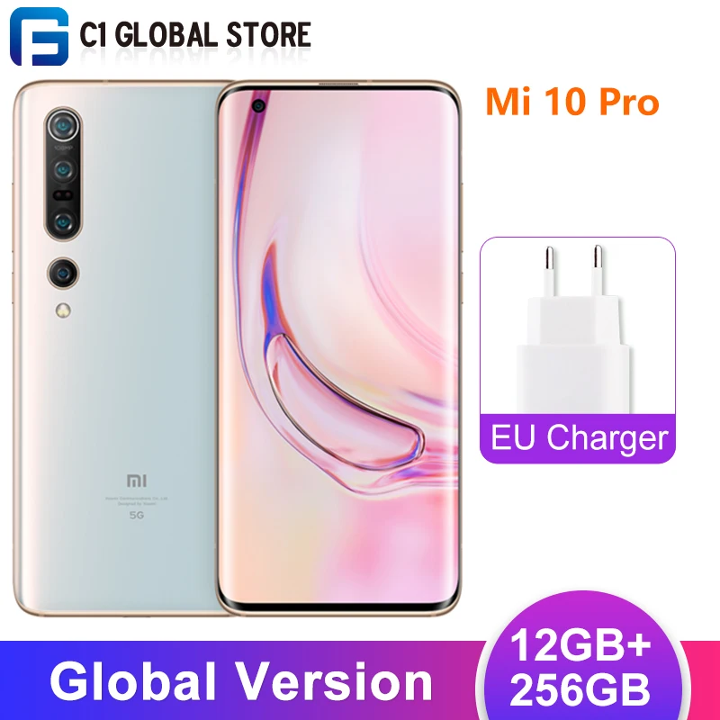 Смартфон Xiaomi Mi 10 pro 12 Гб 256 ГБ 5G Snapdragon 865 восемь ядер 108MP Quad Camera AMOLED экран 6 67 дюйма Wi-Fi