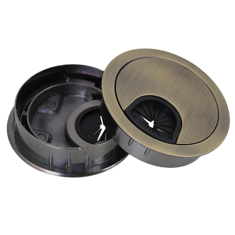 2.3 Zinc Alloy Desk Grommet for Wire Organizer 1Pcs MroMax Cable Hole Cover Bronze Tone 2.3 Zinc Alloy Desk Grommet for Wire Organizer 1Pcs MroMax Cable Hole Cover Bronze Tone