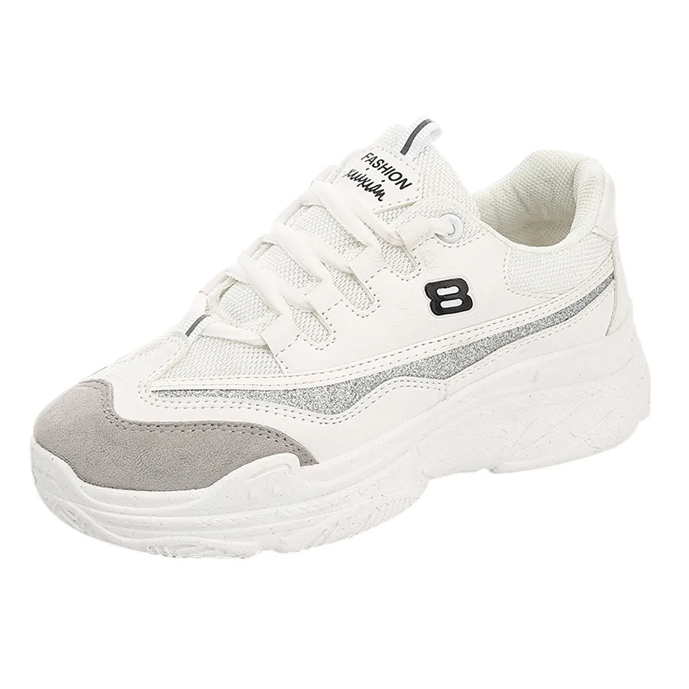 

SAGACE sneakers Women Autumn And Sping Fashion Mixed Platform Colors Cross Tied Round ToeBreathable Increase Casual Shoes X0103