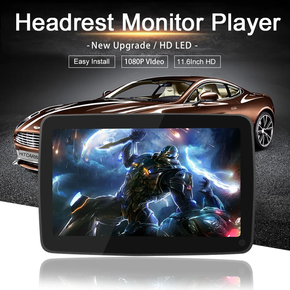 Автомобильный подголовник 11 6 дюймов мультимедиа MP4 MP5 видеоплеер HD экран тонкий монитор с USB SD HDMI AV слот и FM