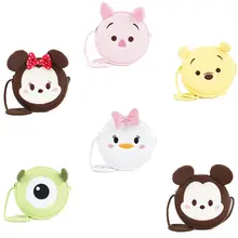 Disney – portefeuille rond en bandoulière Mickey et Minnie pour enfant et adulte, sac à cartes, pour dépôt d'argent