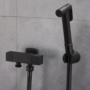 

Toilet bidet sprayer set Kit brass Hand black gun faucet for Bathroom hand sprayer shower head self cleaning single cold