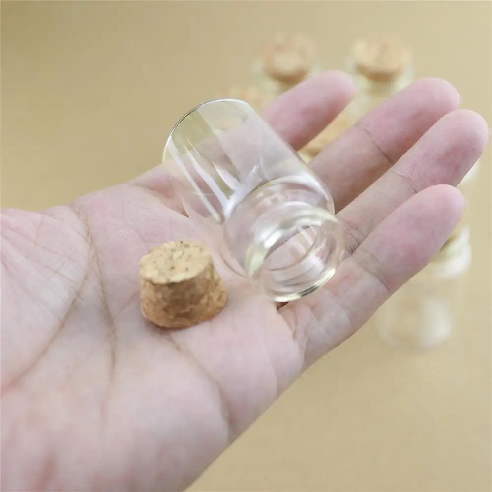 50pcs/lot 30*50mm 20ml DIY Mini Wishing Glass Bottles Cork Crafts Jars Stopper Transparent Empty | Дом и сад