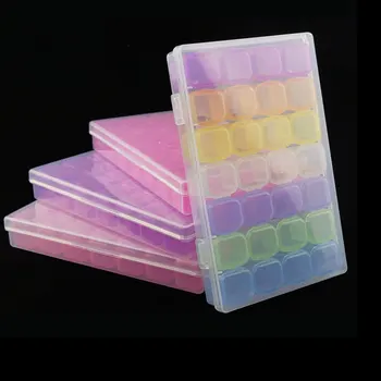 

CYSHMILY 28 Slot/Set Compartment Transparent Accessories Box Jewellery Packing Plastic Removable Box Nail Art Tool Storage Case
