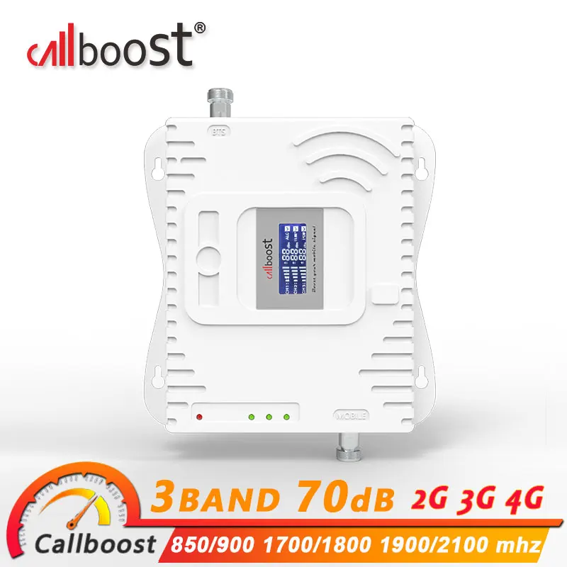 Callboost gsm 2g 3g 4g amplifier tri-band signal booster 900 1800 2100 repeater 850 PCS 1900 AWS 1700 |