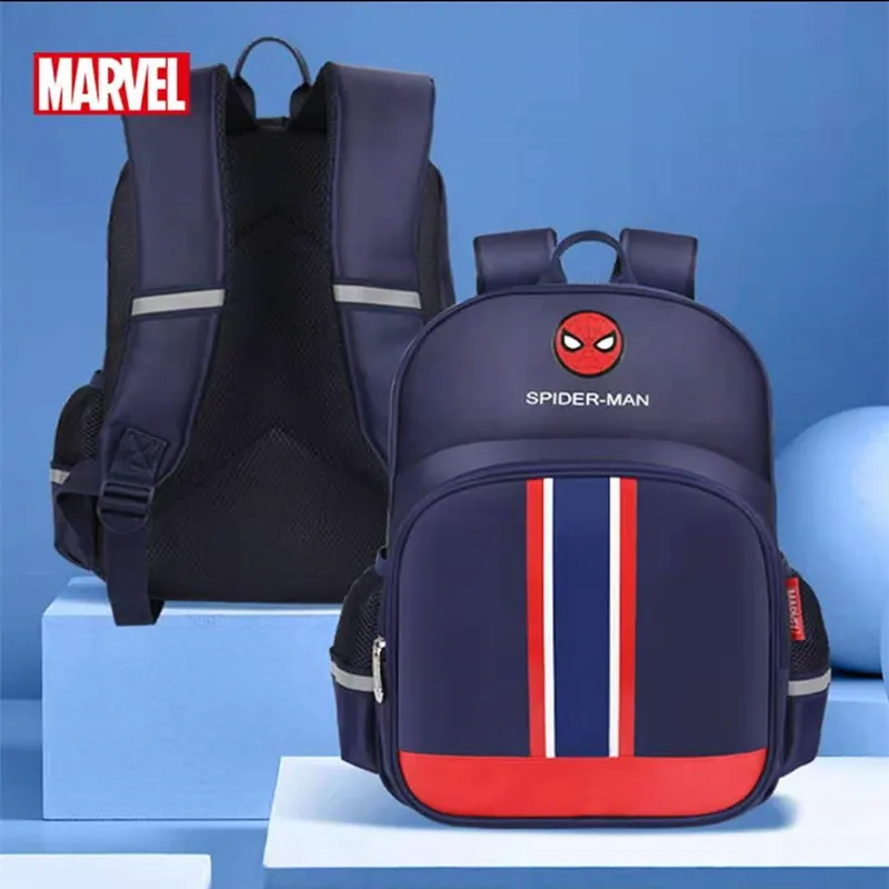 2022 Genuine Disney School Bags For Boys Primary Student Shoulder Orthopedic Light Backpack Iron Spider Man Grade 1-3 Mochilas