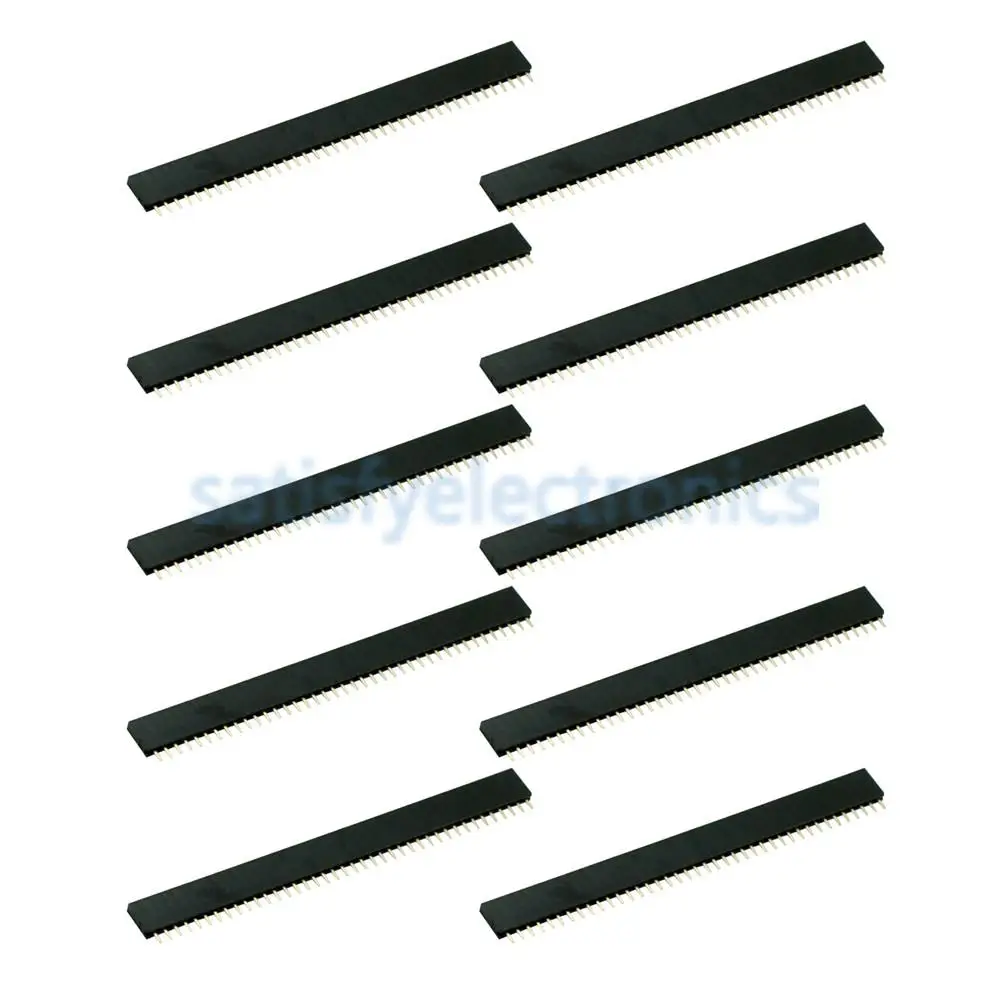 

10PCS 1X40 PIN Single Row Straight FEMALE PIN HEADER 2.54MM PITCH Strip Connector Socket 140 40p 40PIN 40 PIN FOR PCB arduino