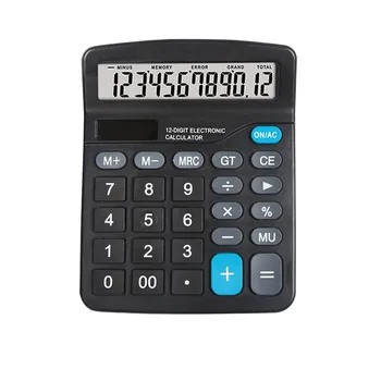 

Solar Calculator 12 Digit Large Screen Calculator Financial Accounting Clear Inventory Office Home Stationery Dual Power Supply