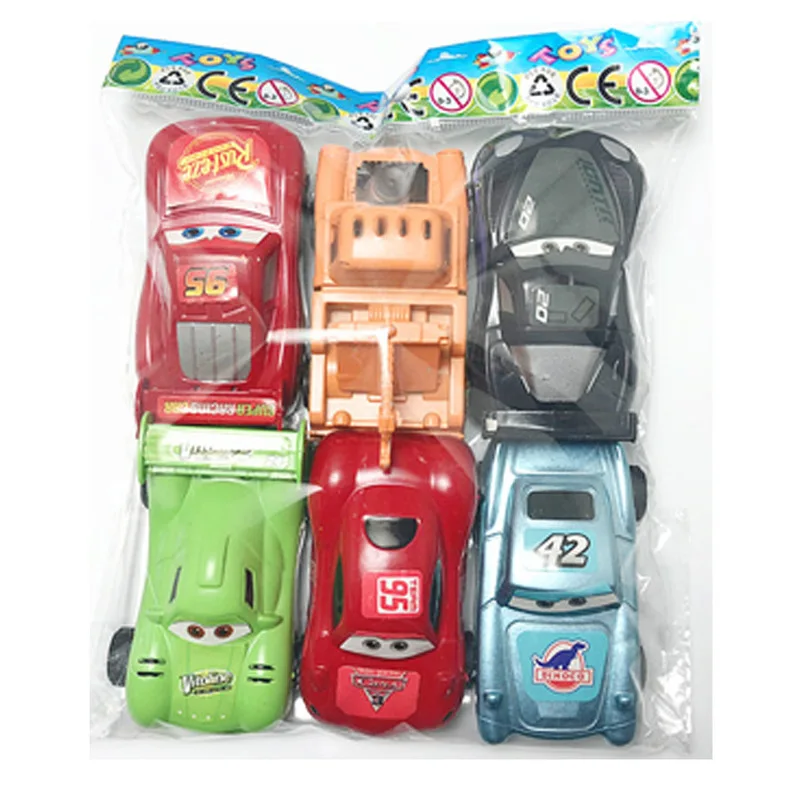 

6pcs/set Boy Girl Cute Mini Pull Back Car Toys Cartoon Inertia Pullback Toy Set Truck Vehicle for Kids Toddlers