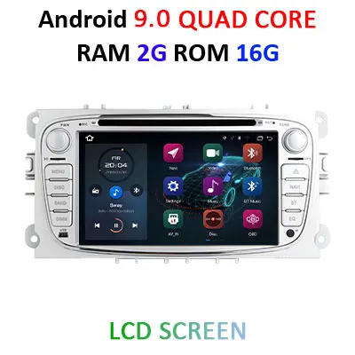 DSP 4G 64G 8 ядерный для FORD/Focus/S-MAX/Mondeo/C-MAX/Galaxy 2 Din Android 9,0 автомобильный dvd-плеер gps навигация Радио Аудио obd2 dvr - Цвет: S 2G 16G LCD