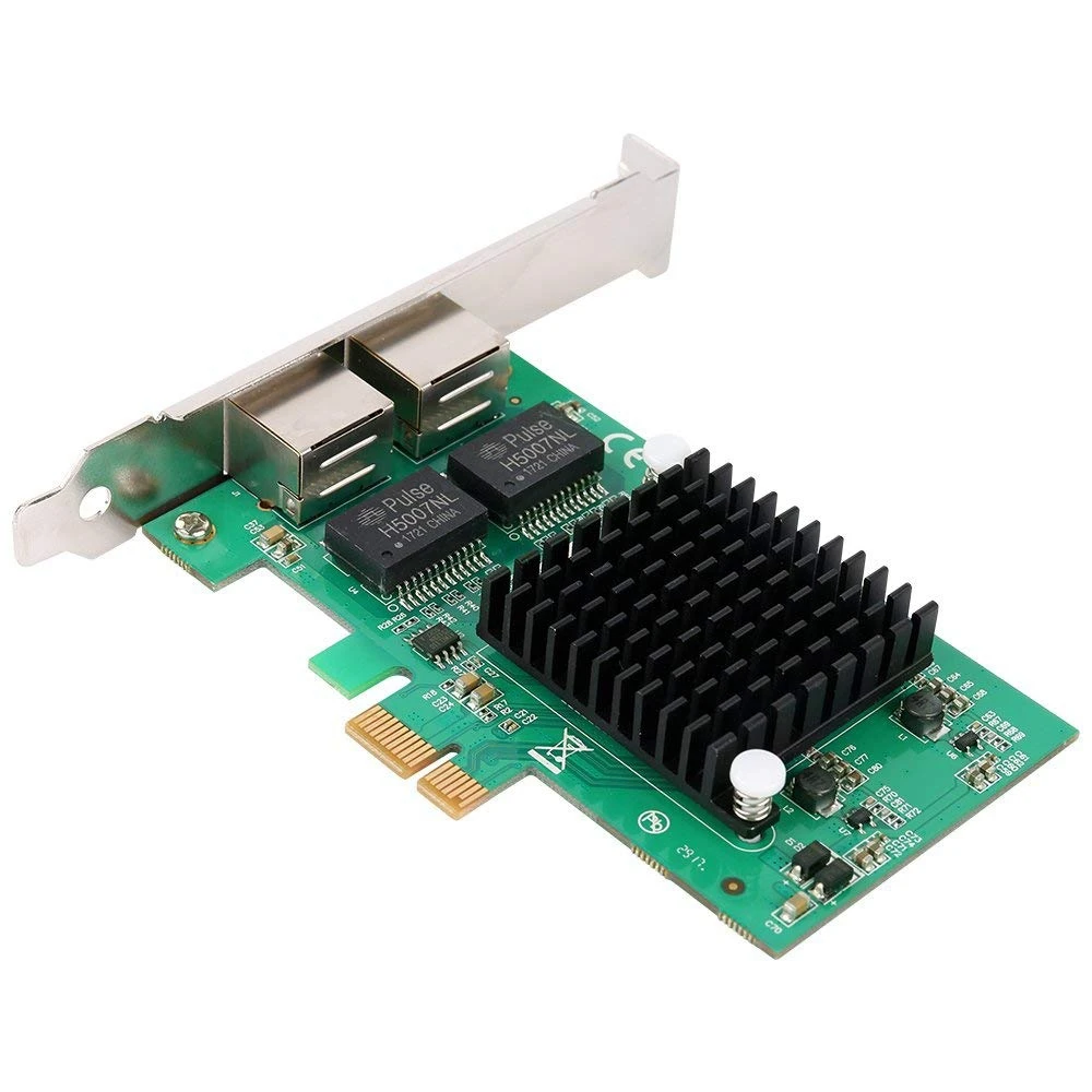 Gigabit Ethernet Pci-E сетевой контроллер карты 10/100/1000 Мбит/с, Rj45 X2 двойной 2 порта Pcie сервер сетевой интерфейс карты Lan адаптация