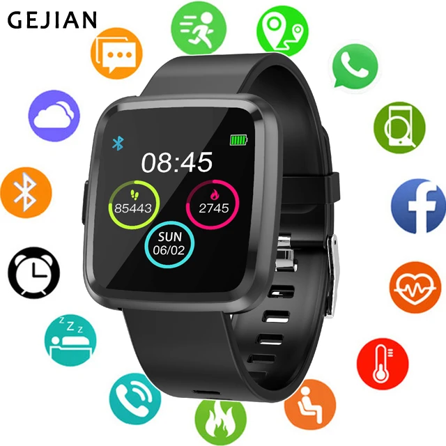 

GEJIAN New Smart Watches For Men Heart Rate Blood Pressure Pedometer Fitness Tracker Waterproof Bracelet Women Sports Smartwatch