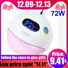 Профессиональная Солнечная 72 Вт Светодиодная УФ-лампа для ногтей 30 светодиодный s для маникюра сушилка для всех гель-лаков с инфракрасным датчиком ЖК-дисплей двойной светильник