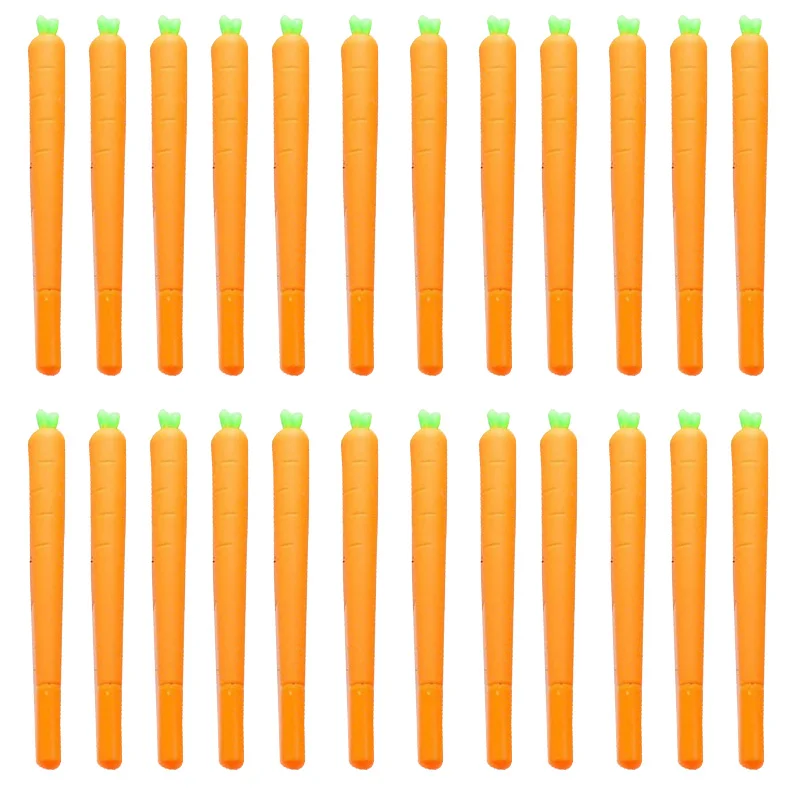 

24Pcs/Lot Kawaii Fashion Carrot Design 0.5mm Black Ink Gel Pen Writing Office School Supplies Stationery for Kids