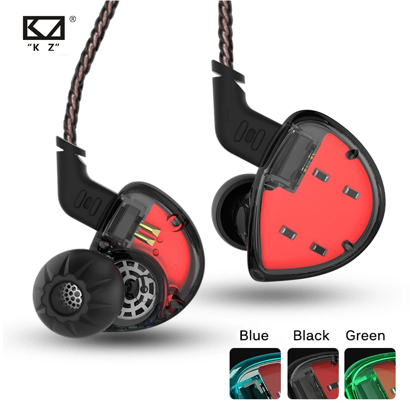 

KZ ES4 In Ear Monitors Armature And Dynamic Hybrid Headset Ear Earphone Earbuds HiFi Bass Noise Cancelling Ear Hooks Headphones