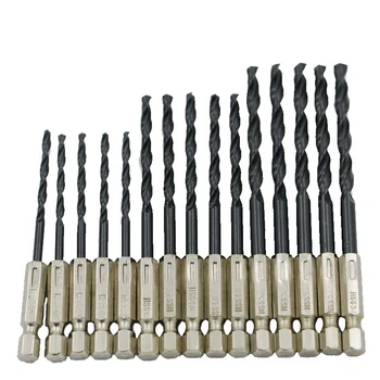 

15 Pcs/set Hex Shank Nitride Twist Drill 3mm/4mm/5mm Wood Metal Open Hole High Speed Steel Nitriding Spiral Drill Bit