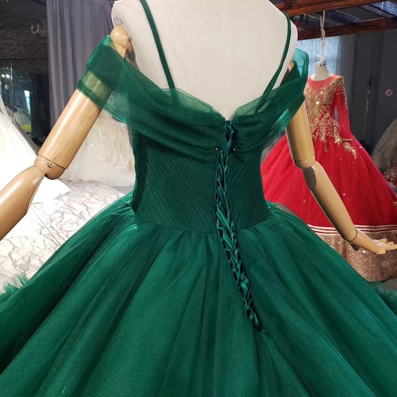 HTL1765 Beautiful Fresh Simple Grass Green Evening Dress 2020 Spaghetti Strap Sleeveles V-Neck платье вечернее женское 6